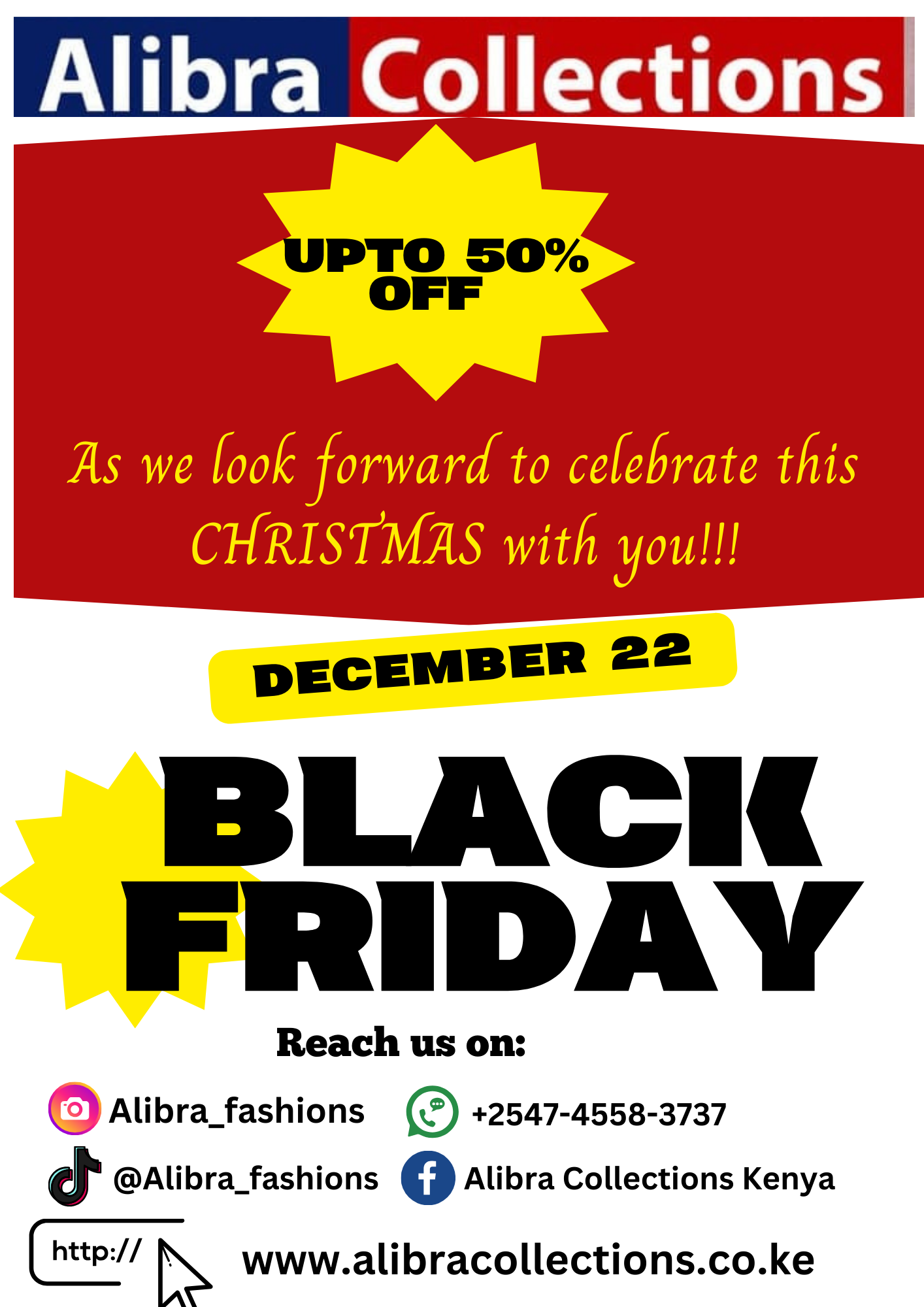 black yellow bold and bright black friday portrait flyer